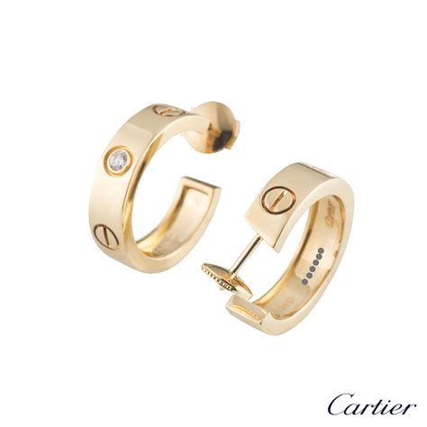 cartier gold diamond earrings